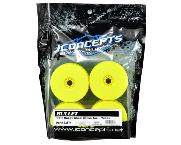 Bullet – Yellow 1/8th Buggy Wheel – 83mm – 4pc